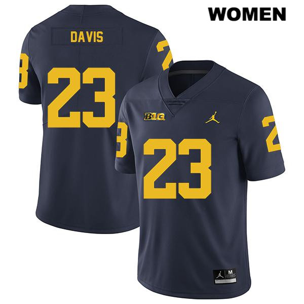 Women's NCAA Michigan Wolverines Jared Davis #23 Navy Jordan Brand Authentic Stitched Legend Football College Jersey EJ25K55UD
